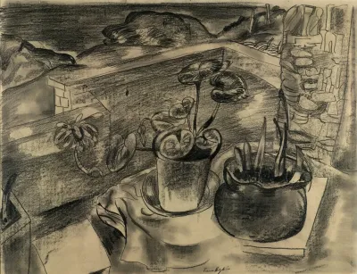 Still Life In Landscape Bodinnick Cornwall