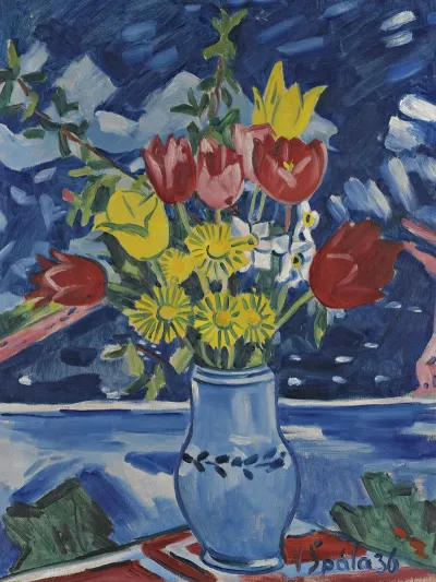 Still Life Of Flowers In A Vase