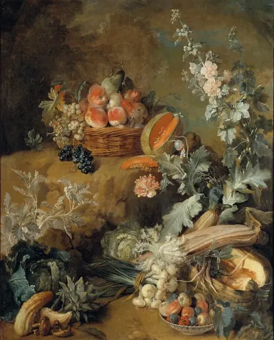 Still Life Of Fruits And Vegetables