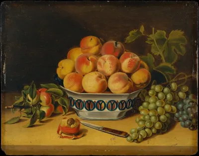Still Life Peaches And Grapes