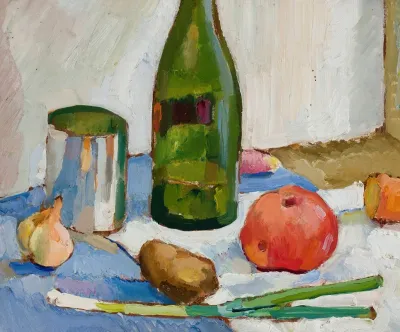 Still Life With A Green Bottle