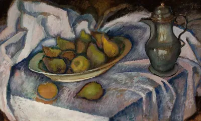 Still Life With A Kettle A Pear And A Lemon