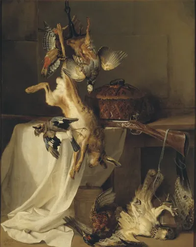 Still Life With A Rifle Hare And Bird