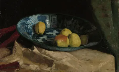 Still Life With Apples In A Delft Blue Bowl