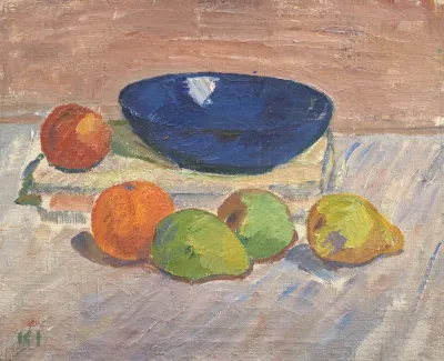 Still Life With Blue Bowl And Fruits