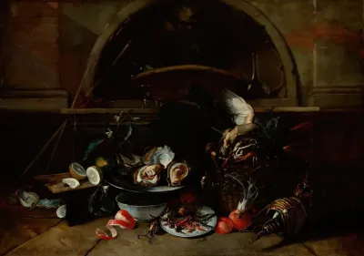 Still Life With Bottles And Oysters