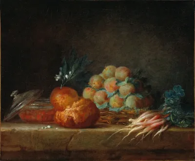 Still Life With Brioche Fruit And Vegetables