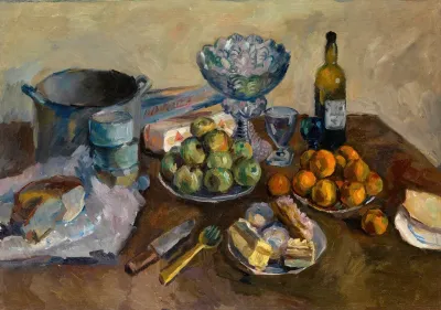 Still Life With Cakes And Fruit