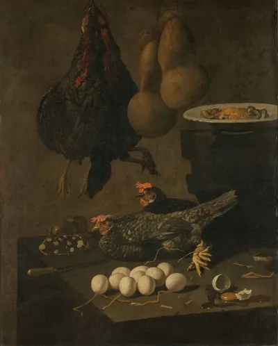 Still Life With Chickens And Eggs