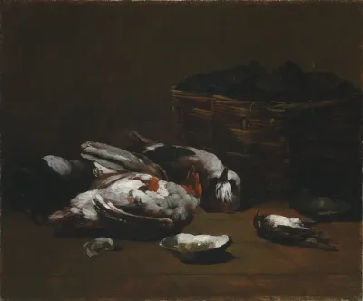 Still Life With Dead Birds And A Basket Of Oysters