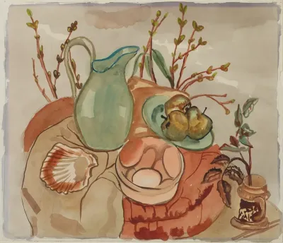 Still Life With Eggs And Willow
