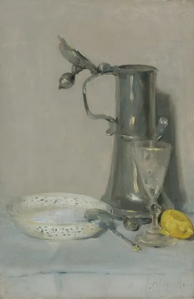 Still Life With Flagon Glass And Bowl