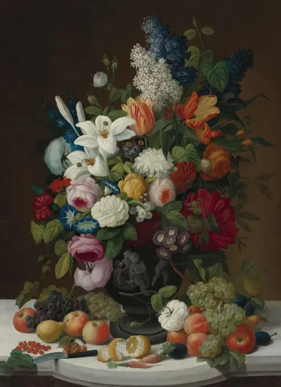 Still Life With Flowers And Fruit 10