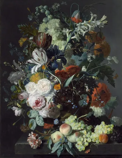 Still Life With Flowers And Fruit 2