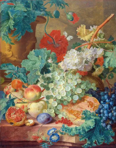 Still Life With Flowers And Fruit 3