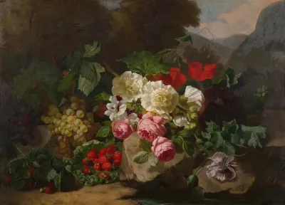 Still Life With Flowers And Fruit 8