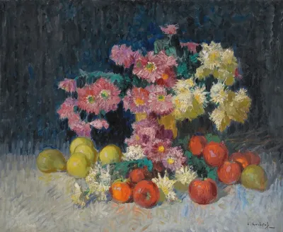 Still Life With Flowers And Fruit 9