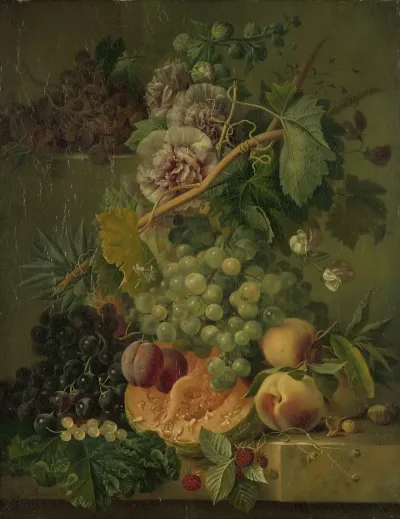 Still Life With Flowers And Fruits
