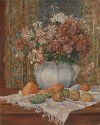 Still Life With Flowers And Prickly Pears