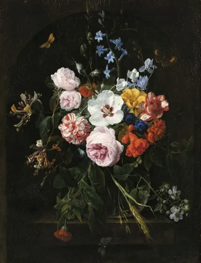 Still Life With Flowers In A Crystal Vase