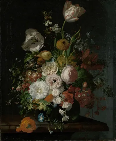 Still Life With Flowers In A Glass Vase 3
