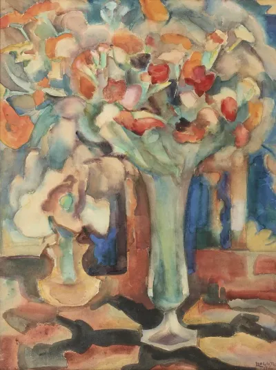 Still Life With Flowers In A Glass Vase 5