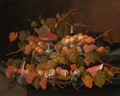 Still Life With Fruit And Champagne