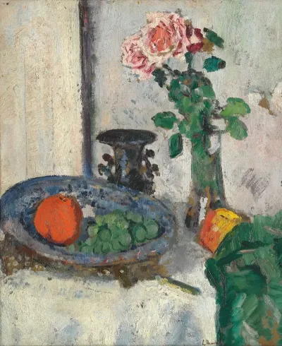 Still Life With Fruit And Roses
