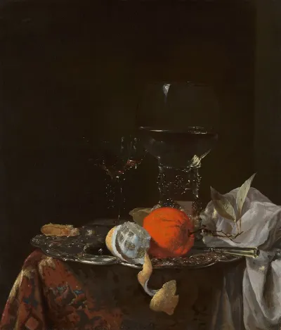 Still Life With Fruit And Wineglasses On A Silver Plate