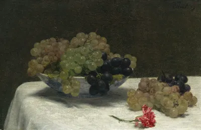 Still Life With Grapes And A Carnation 2