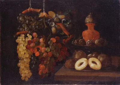 Still Life With Grapes And Cakes
