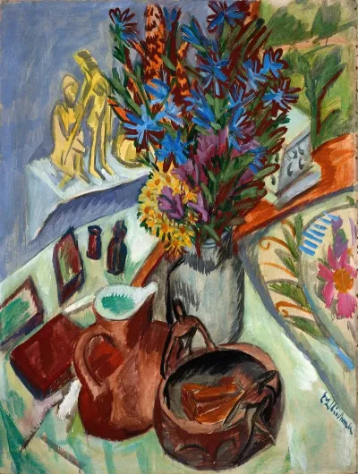Still Life With Jug And African Bowl