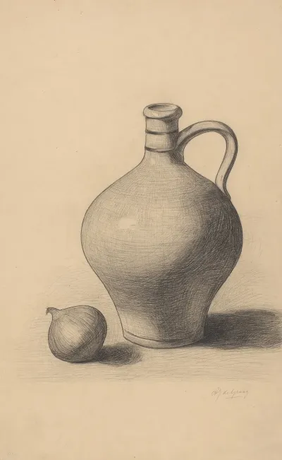 Still Life With Jug And Onion