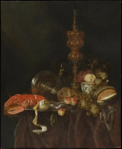 Still Life With Lobster And Fruit
