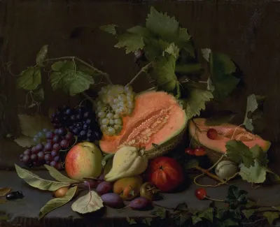 Still Life With Melons And Grapes