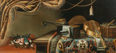 Still Life With Musical Instruments And Books