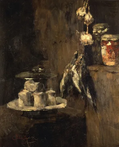 Still Life With Partridges And Cheese