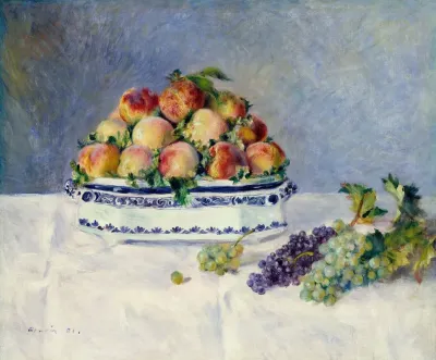 Still Life With Peaches And Grapes 3