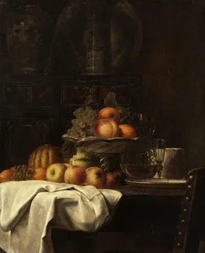 Still Life With Peaches And Grapes 4