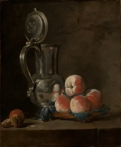 Still Life With Pewter Jug ​​and Peaches