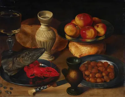 Still Life With Pikes Head And Hazelnuts