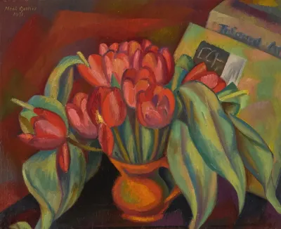 Still Life With Red Tulips