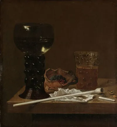 Still Life With Roemer Beer Glass And A Pipe