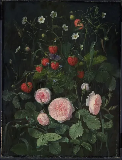 Still Life With Roses And Strawberries 2