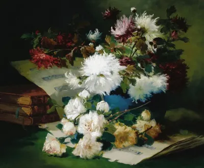 Still Life With Sheet Music And Books