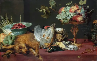 Still Life With Small Game And Fruits