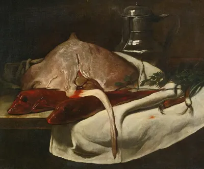 Still Life With Sting Ray And Red Mullets