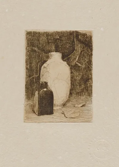 Still Life With Vase And Bottle