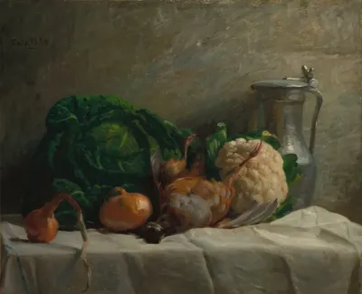 Still Life With Vegetables Partridge And A Jug