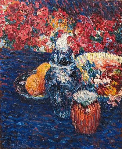 Stillleben Mit Blumen Und Fruchten